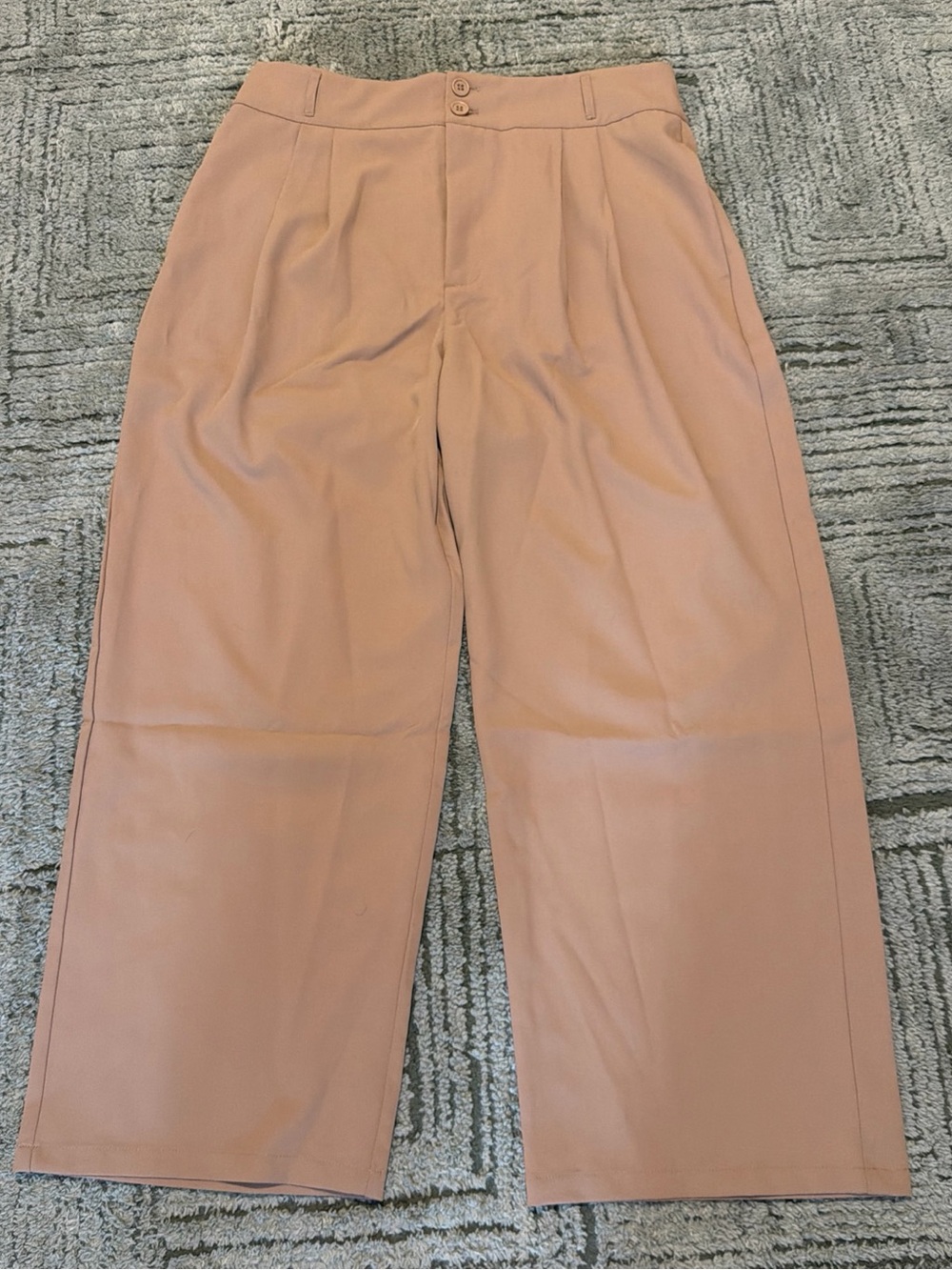 Halara Wide Leg Pleated Dress Pants In Khaki/camel, Size Petite XL / PXL NWT